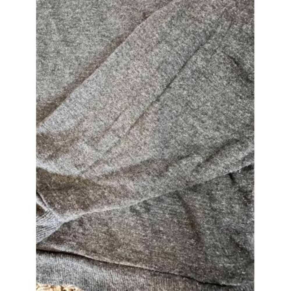 Express Womens Charcoal Gray Glitter Mock Neck Long‎ Sleeve Crop Size L/XL - Picture 3 of 5